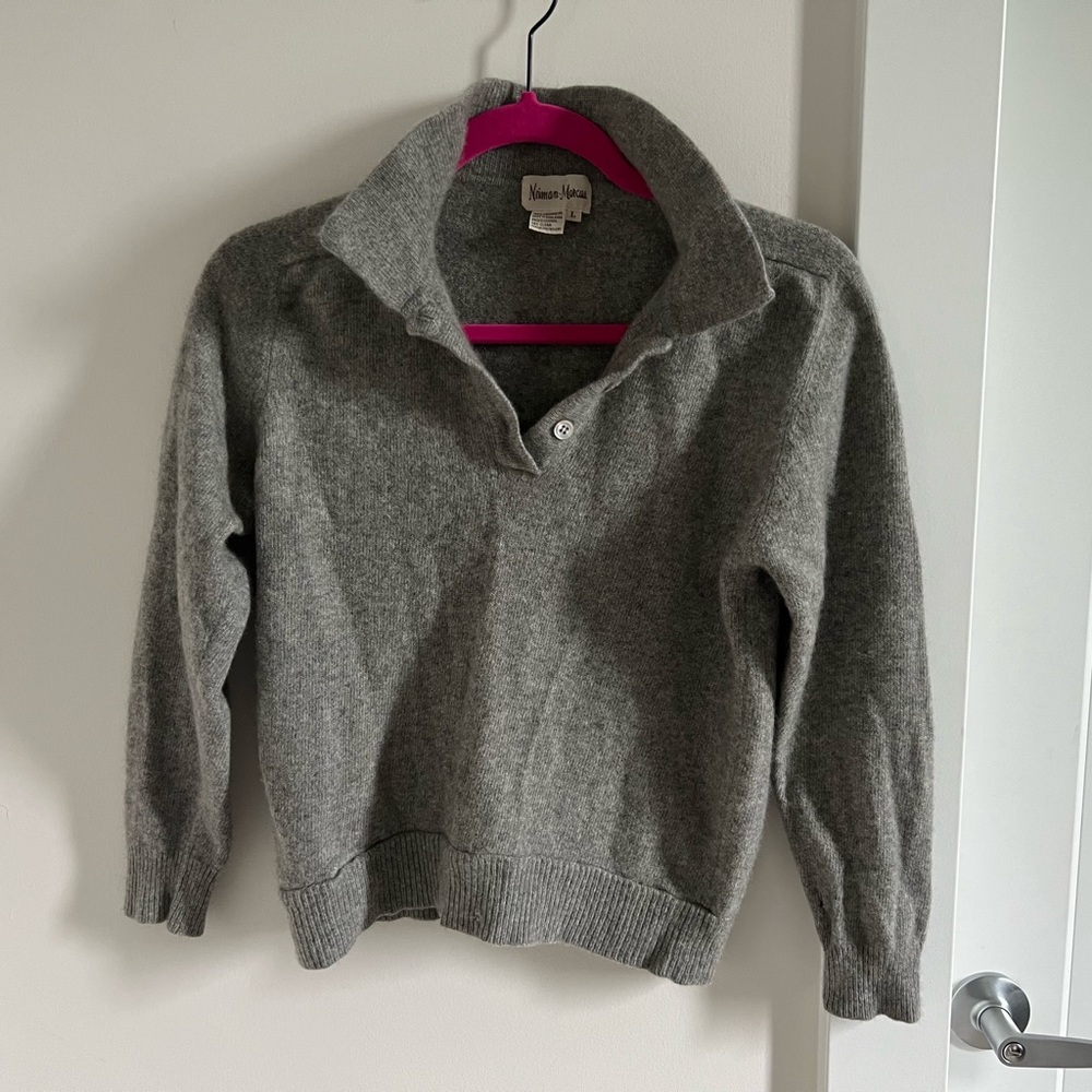Neiman-Marcus 100% cashmere polo sweater